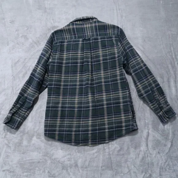 Woolrich Shirt Mens M Green Brawny Flannel Plaid Shacket Button Down Outdoors - Picture 4 of 16